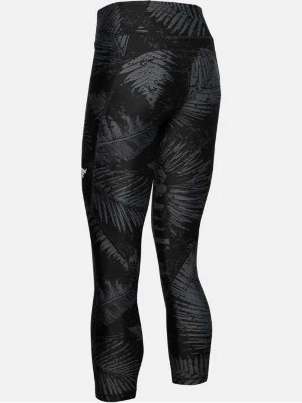 Under Armour Women’s Black Palm-Print Crop Leggings - Picture 6 of 15